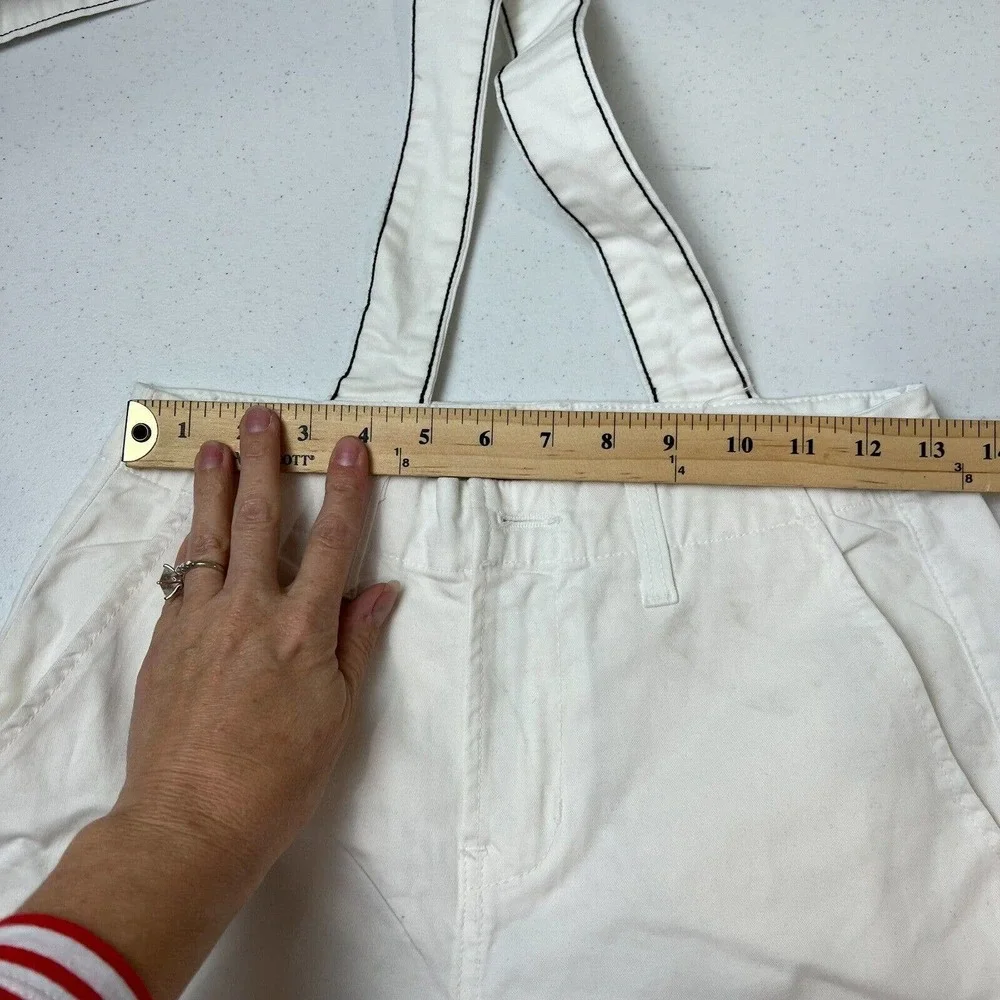L'Agence Womens White Jeans 25 Suspenders Straight High Rise - Picture 9 of 12